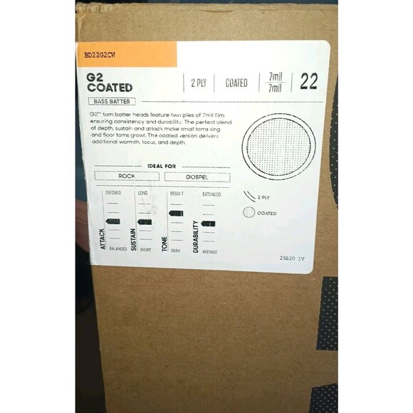 Evans G2 Coated Bass Batter Head - 22" - Picture 2 of 7